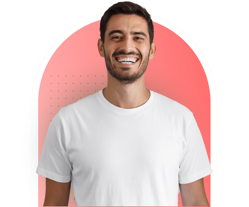 Smiling male patient feeling comfortable in a clinic.